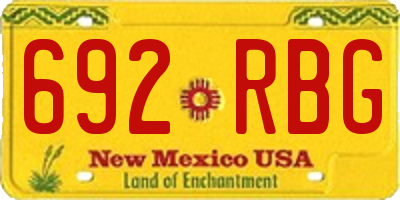 NM license plate 692RBG