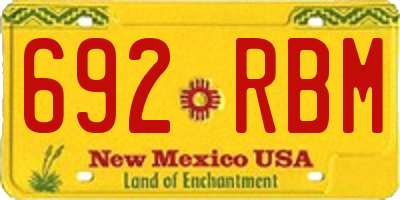 NM license plate 692RBM