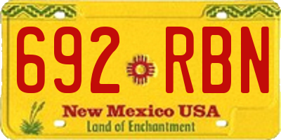 NM license plate 692RBN