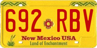 NM license plate 692RBV