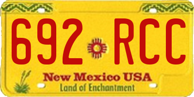 NM license plate 692RCC