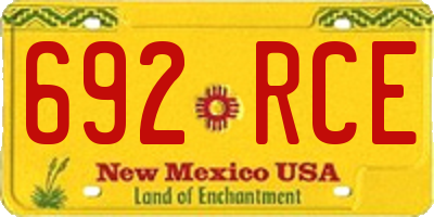 NM license plate 692RCE