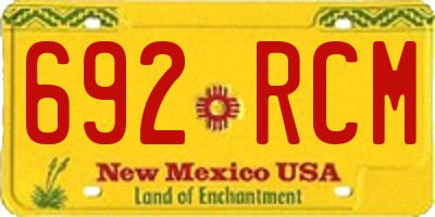 NM license plate 692RCM