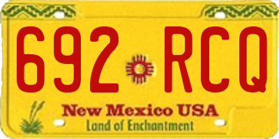 NM license plate 692RCQ