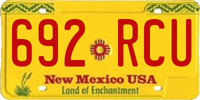 NM license plate 692RCU