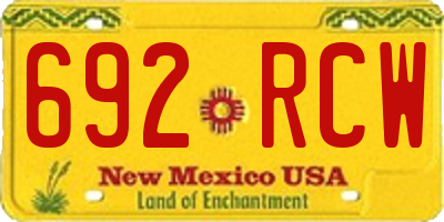 NM license plate 692RCW