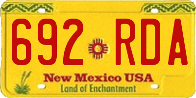 NM license plate 692RDA