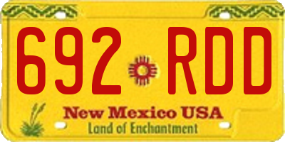 NM license plate 692RDD