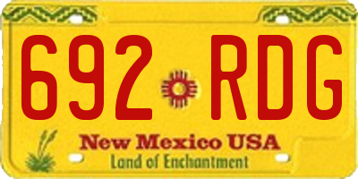 NM license plate 692RDG