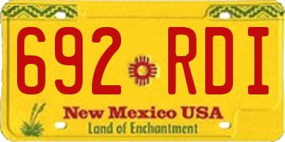 NM license plate 692RDI