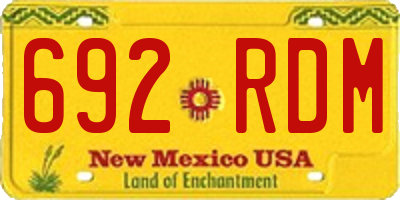 NM license plate 692RDM