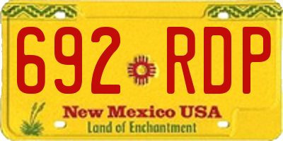 NM license plate 692RDP