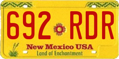 NM license plate 692RDR