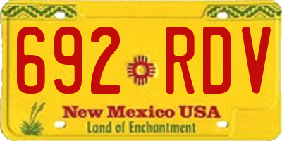 NM license plate 692RDV