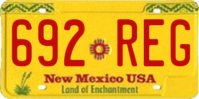 NM license plate 692REG