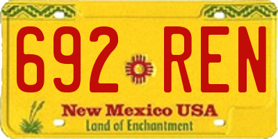 NM license plate 692REN
