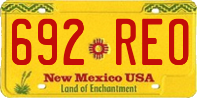 NM license plate 692REO