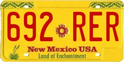 NM license plate 692RER