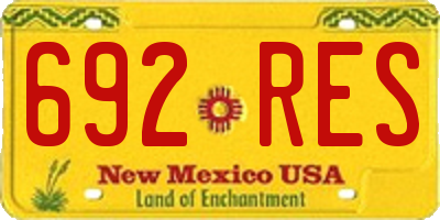 NM license plate 692RES