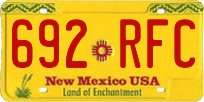 NM license plate 692RFC
