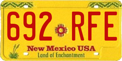 NM license plate 692RFE