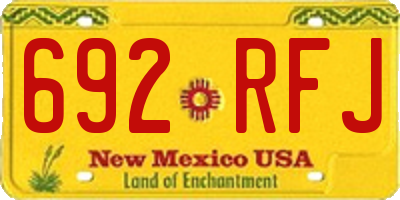 NM license plate 692RFJ