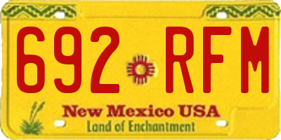 NM license plate 692RFM