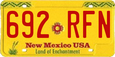 NM license plate 692RFN
