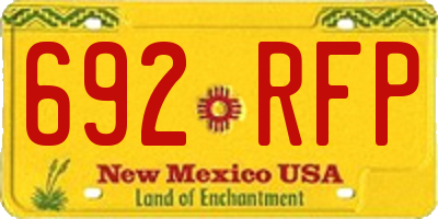 NM license plate 692RFP