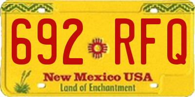 NM license plate 692RFQ
