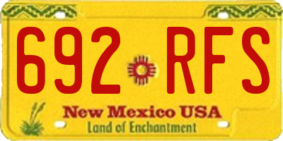 NM license plate 692RFS
