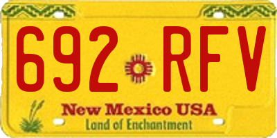 NM license plate 692RFV
