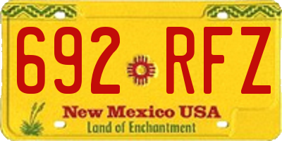 NM license plate 692RFZ
