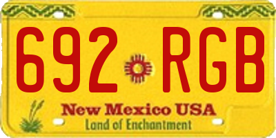 NM license plate 692RGB