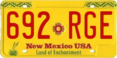 NM license plate 692RGE