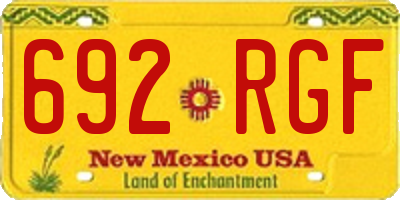 NM license plate 692RGF