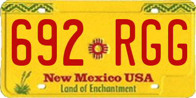 NM license plate 692RGG