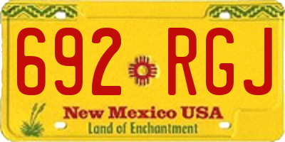 NM license plate 692RGJ