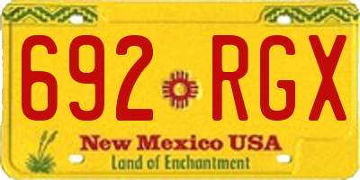 NM license plate 692RGX