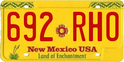 NM license plate 692RHO