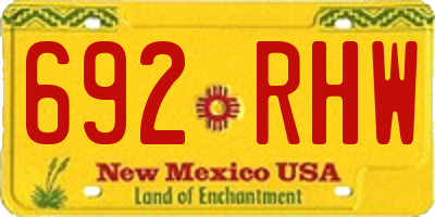 NM license plate 692RHW