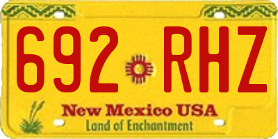 NM license plate 692RHZ
