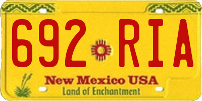 NM license plate 692RIA