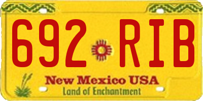 NM license plate 692RIB