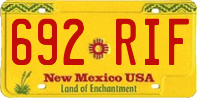 NM license plate 692RIF