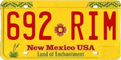 NM license plate 692RIM