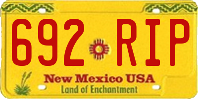 NM license plate 692RIP