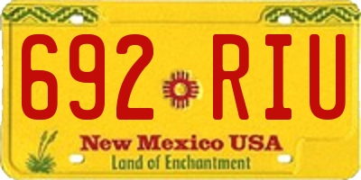 NM license plate 692RIU