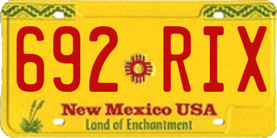 NM license plate 692RIX