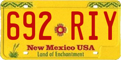 NM license plate 692RIY